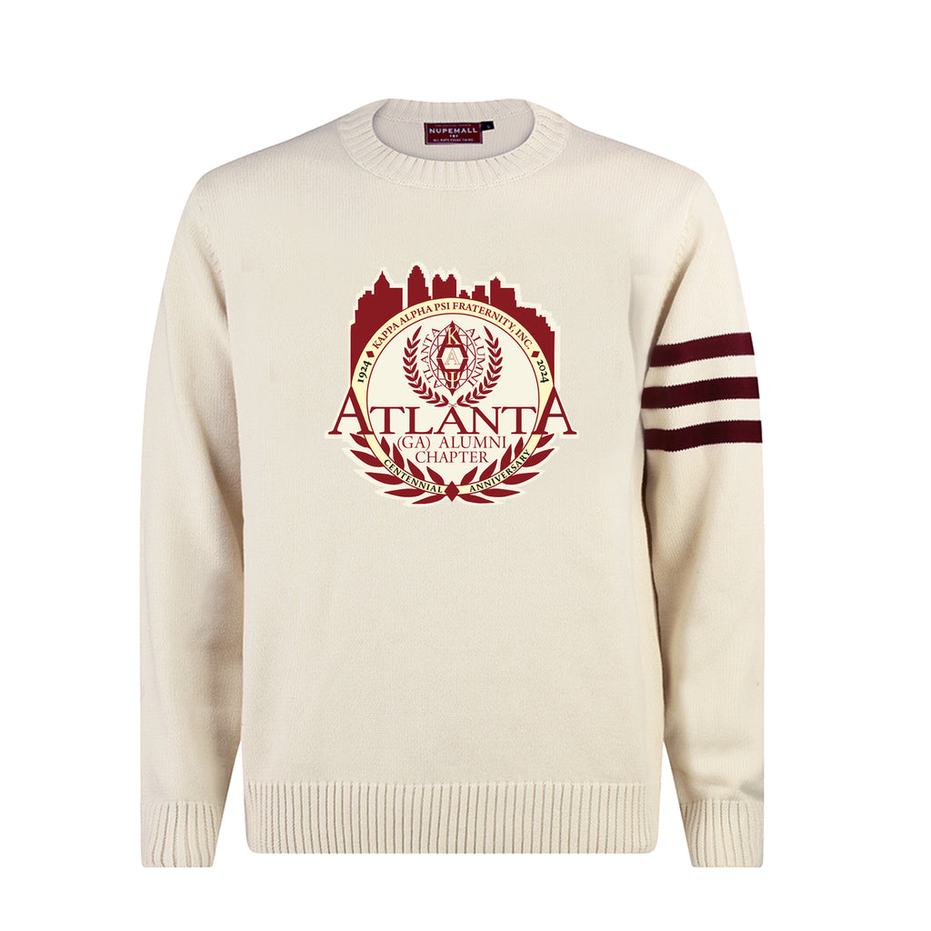 Atlanta Alumni Chenille Centennial Logo Sweater (Cream)