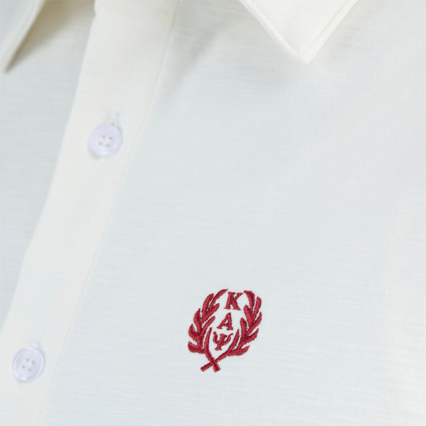 Kappa Alpha Psi Signature Stripe Wreath Button Down (Cream)-FINAL SALE ...