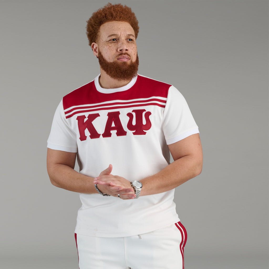 Kappa Alpha Psi 3-Letter Striped Jersey Tee-FINAL SALE