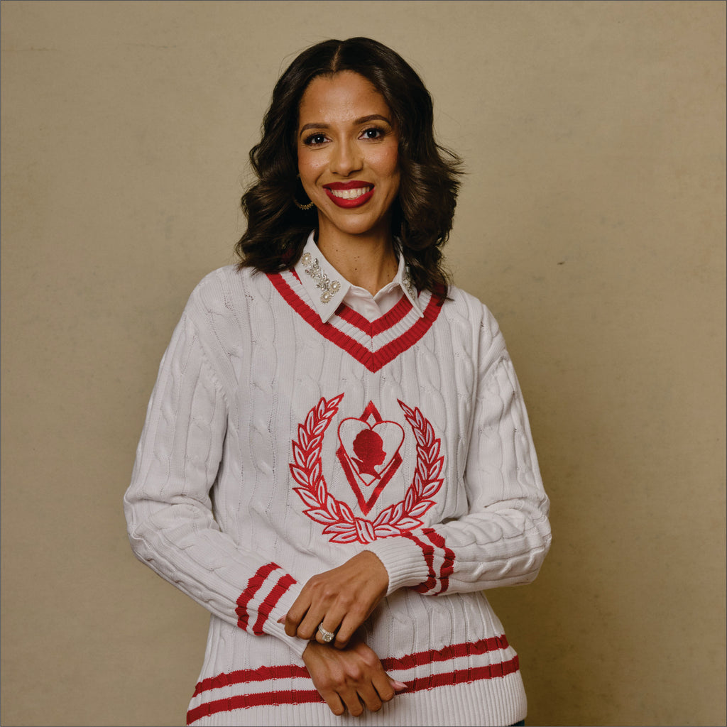 Kappa Alpha Psi Silhouette V-Neck Cable Knit Sweater