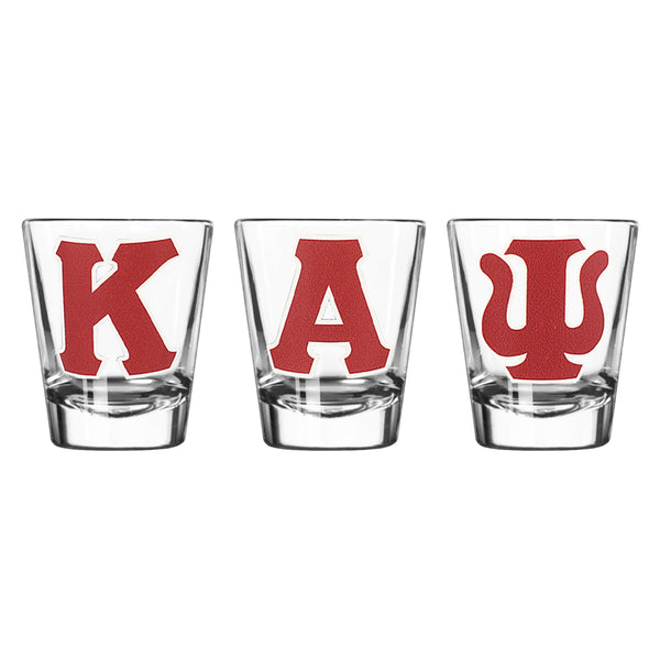 Kappa Alpha Psi Greek Letter Shot Glass Set