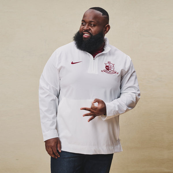 Kappa Alpha Psi NIKE Quarter Zip Lightweight Pullover (White)